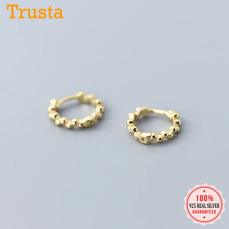 

Trustdaivs Genuine 925 Sterling Silver Minimalist Personality Small Hoop Earrings For Women Fashion Wedding Jewelry Gift DS1955