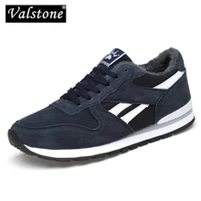 Valstone/зимние мужские кроссовки из натуральной кожи; теплая зимняя обувь с плюшевой подкладкой; дышащая зимняя обувь; синяя уличная резиновая подошва
