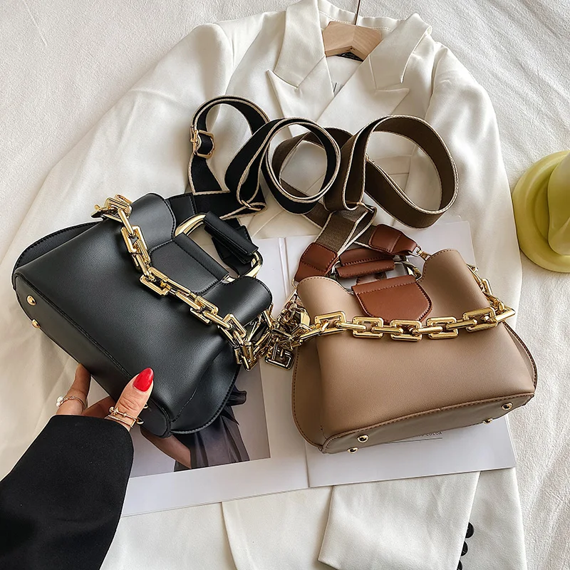  XCYY Casual Wide Strap Bucket Bag Women Shoulder Bags Luxury Pu  Crossbody Bag Large Crossbody Bag for Women (Color : Black, Size : 24 * 16  * 23cm) : Clothing, Shoes & Jewelry