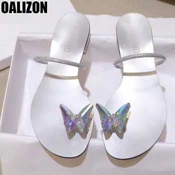 

Summer Women Fashion Casual Dazzling Butterfly Mules Slides Girl Mujer Flat Thong Sandals Toepost Flip Flops Slippers Shoes R181