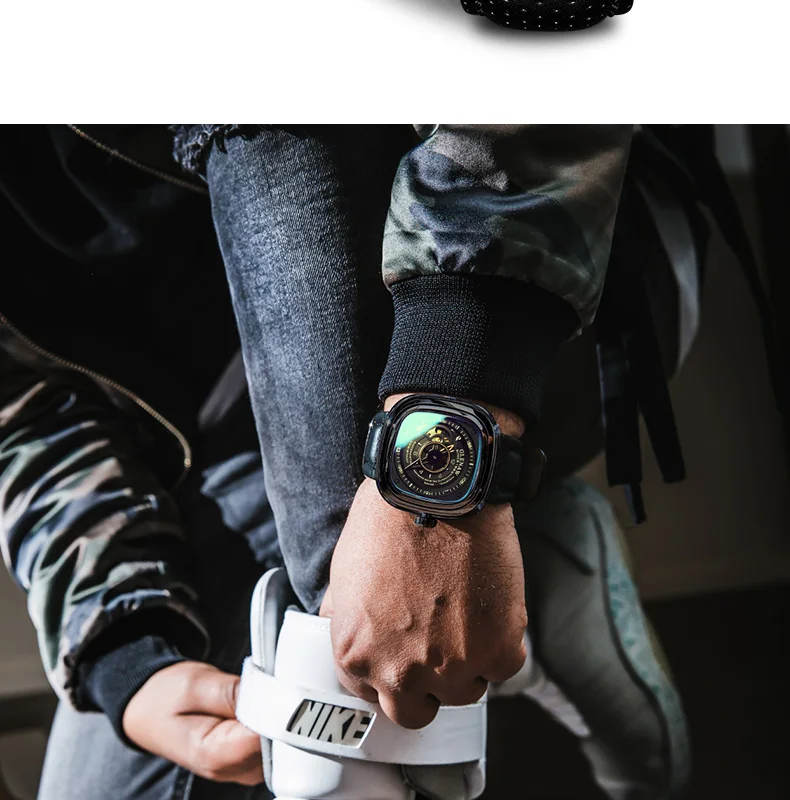2021 new men's watch automatic machinery top brand luxury square large dial sports waterproof watch relegio masculi