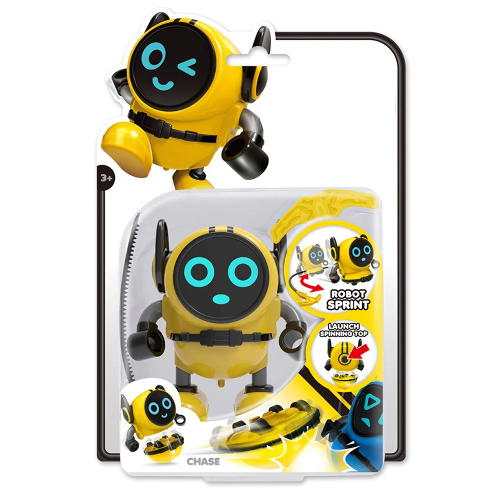 yellow Игрушки-роботы, съемные гироскопы, топы, 3 режима, Заводной автомобиль, режим запуска, роботы, гироскоп, тянущаяся развивающая игрушка - Цвет: yellow