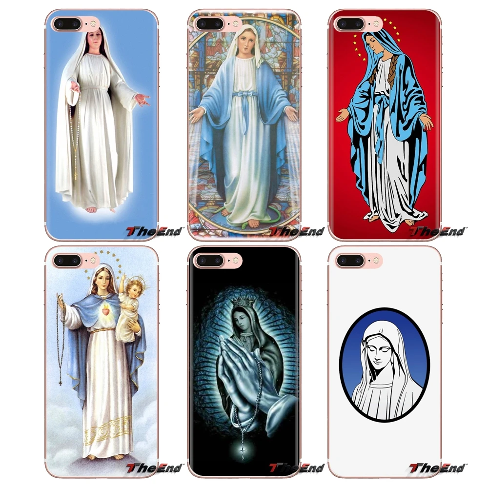 Для iPod Touch Apple iPhone 4 4s 5 5S SE 5C 6 6S 7 8 X XR XS Plus MAX TPU прозрачный чехол из кожи Blessed Virgin Mary с