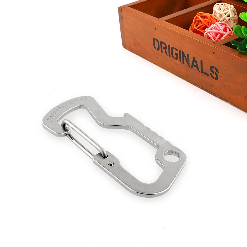 

Survival Camping Gear Carabiner Keychain Multi Tool Key Chain Useful NEW