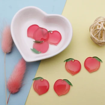 

10pcs Pink Peaches Resin Charms Pendants Cute Fruit Peach Charms DIY Earrings Bracelet Floating Jewelry DIY Accessories Craft