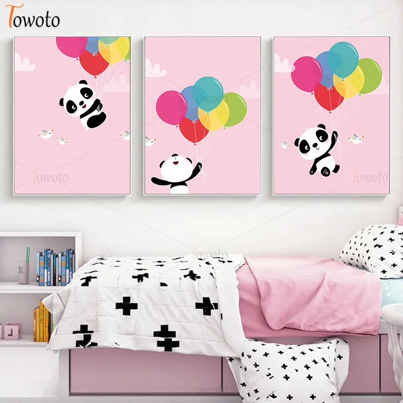 В стиле Little Panda фотофоны с изображением цветных воздушных Плакаты и принты