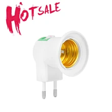 

Hot Sell E27 EU Plug Adapter LED Light Socket With Power On-Off Control Socket Switch E27 Screw Lamp Base Lamp Socket Dropship