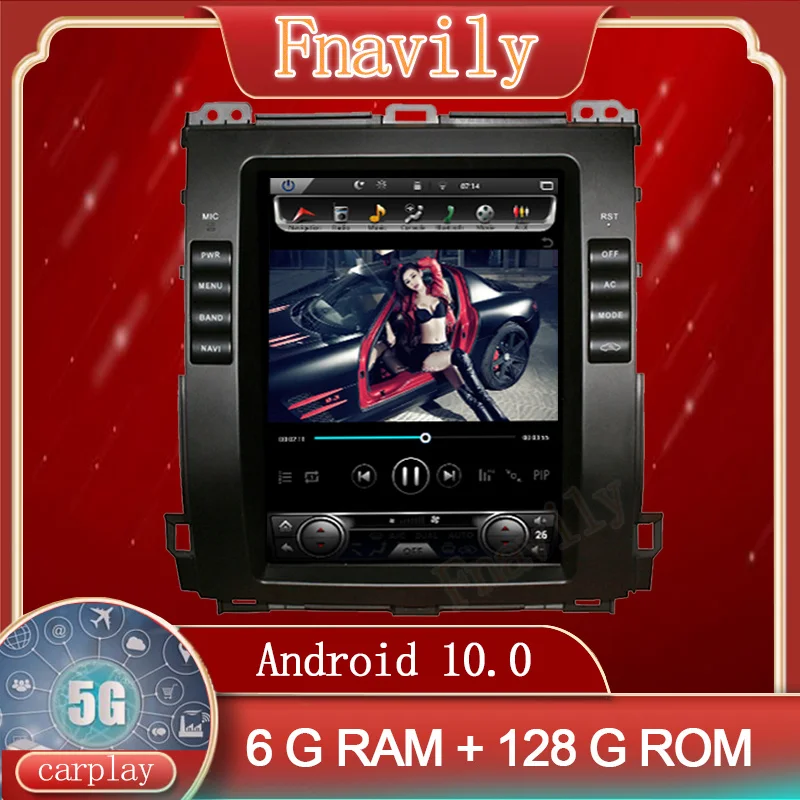 Android 10 Car Radio For toyota prado lexus GX 470 Dvd Player GPS Autoradio Navigation Vertical Screen Tesla Style 10.4&quot 5G |