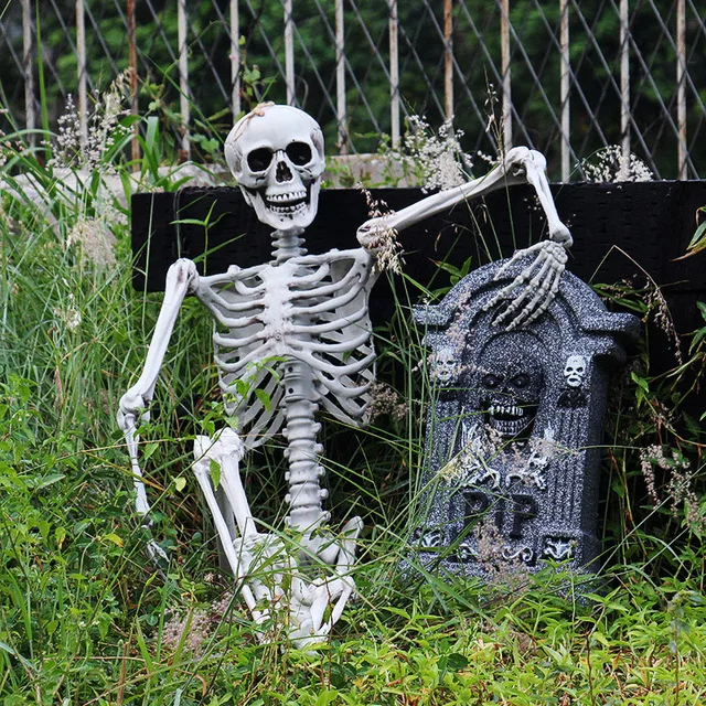 90 см Хэллоуин реквизит скелет полный размер скелет череп руки реалистичные человеческого тела постижимая анатомическая модель вечерние украшения фестиваля - Цвет: Насыщенный сапфировый