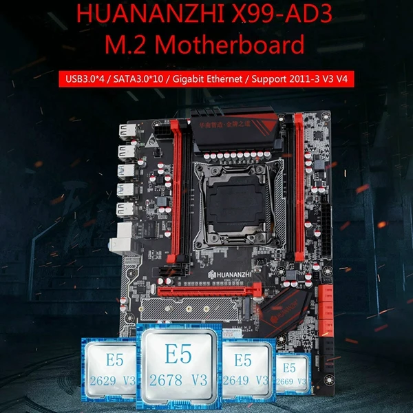 Материнская плата HUANANZHI X99 материнская с M.2 слотом NVMe для процессора Xeon E5 2676 V3 RAM