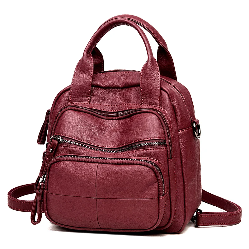 

Multifunctional Women's Backpacks Fashion Students School Bag Genuine Leather Shoulder Bags For Women Travel Tote Bag Ladies