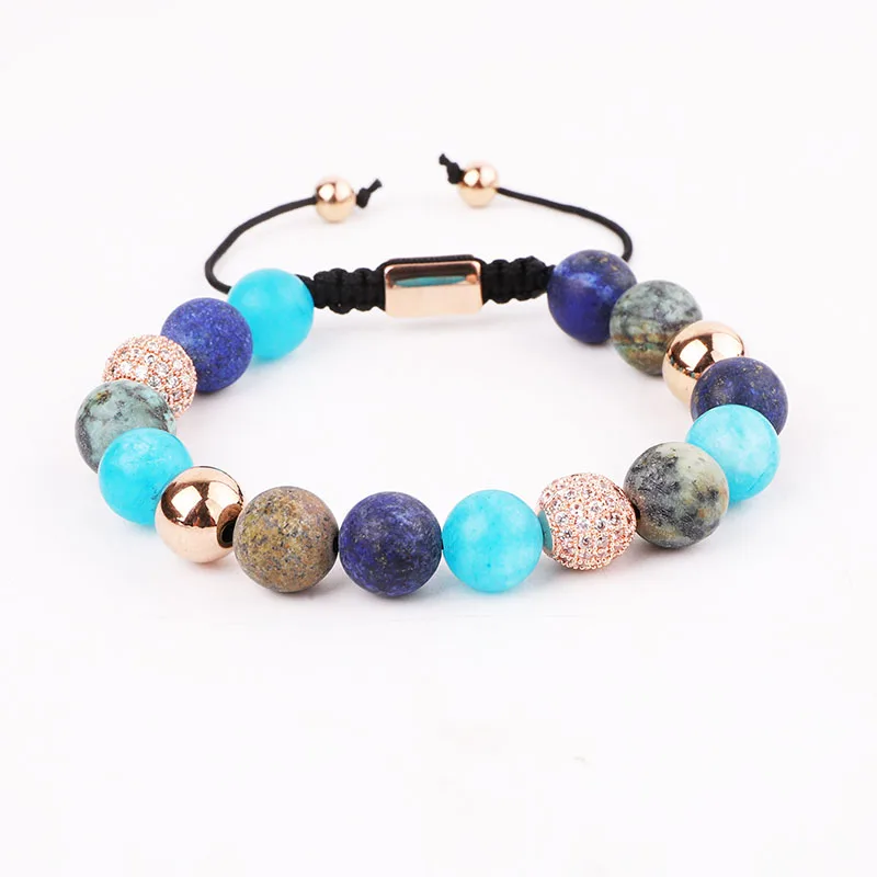 Jaravvi New Design 10mm Matte Gemstone Jewelry Blue Jade Lapis Beads Custom Friendship Bracelet For Women - Image 5