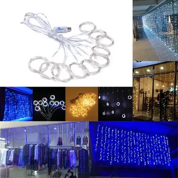

Fairy String Light Curtain 300LED Fairy Light Yard Landscape Lamp Festival Super Bright Fairy String Xmas Decor Parties Durable