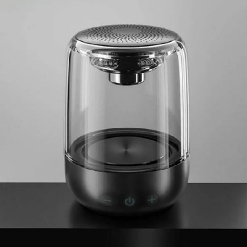 Кристальное стекло C7 Будильник беспроводной Bluetooth динамик Мода бас аудио - Цвет: Black