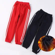 Детские вельветовые спортивные штаны для больших мальчиков, осенне-зимняя модная версия, экспортная теплая школьная форма для мальчиков