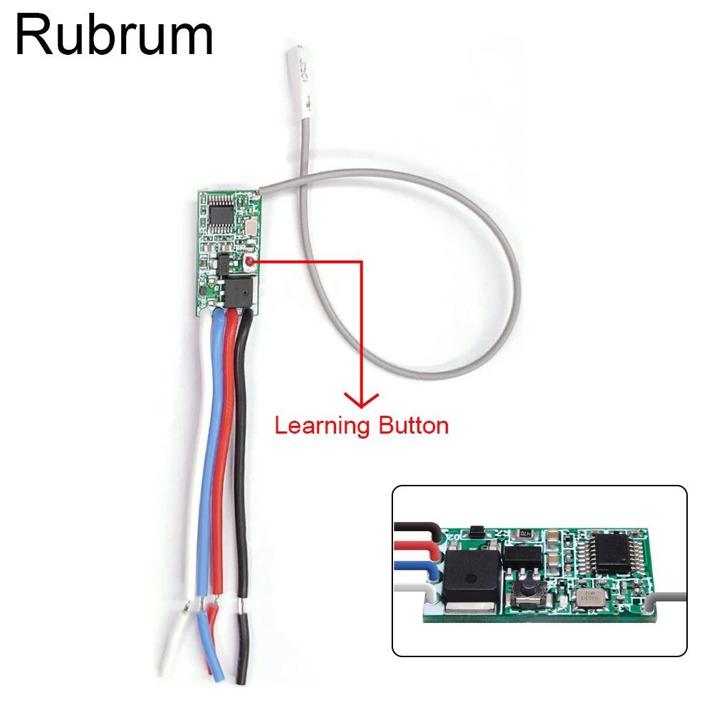 Rubrum беспроводной 433 Mhz DC 3,6 V-24 V 12V пульт дистанционного управления 433 Mhz 1 CH RF релейный приемник микро светодиодный светильник для гаража