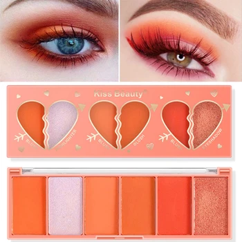 

6 Color Orange Series Eyeshadow Blush Matte Pearlescent Eye Shadow Pigment Eye Shadow Palette Makeup Cosmetics Face Blush