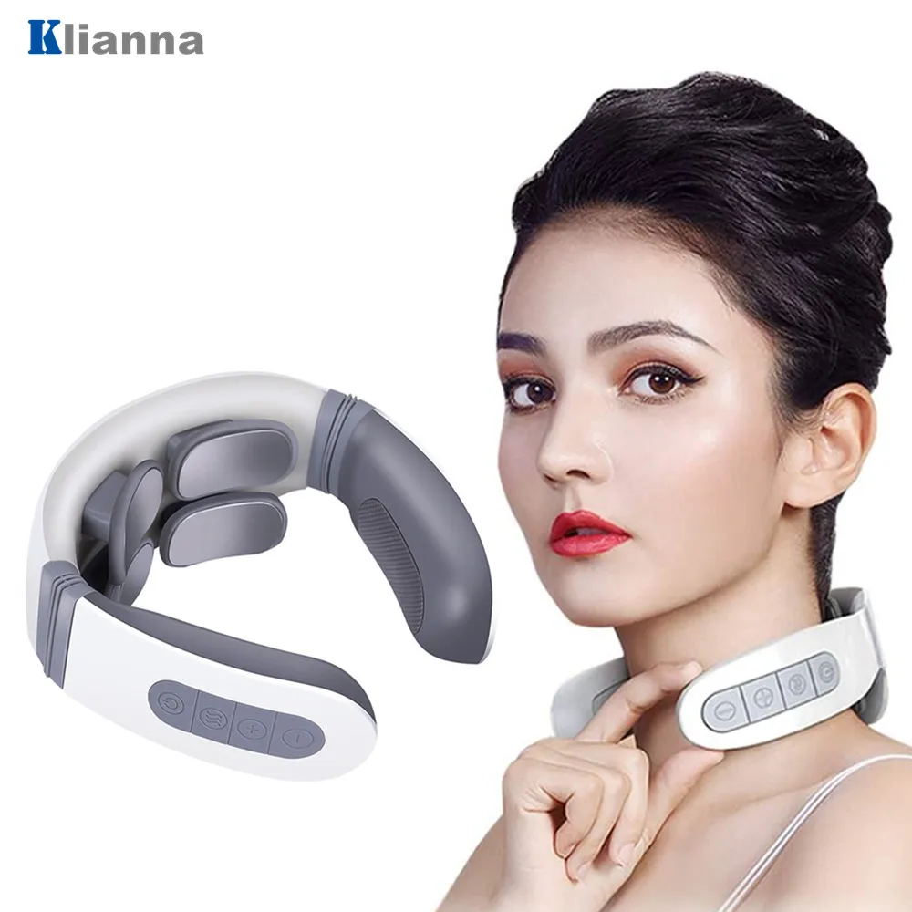 

4 Heads Neck Massager Low Frequency Tens Pulse Therapy Neck Muscle Stimulator Cervical Vertebra Physiotherapy Tool Health Care