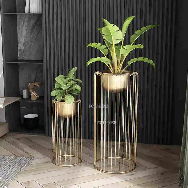 Nordic Plant Shelves Minimalist Wrought Iron Floor-standing Living Room Flower Pot Plant Stand Green Radish Balcony Stand plant stand