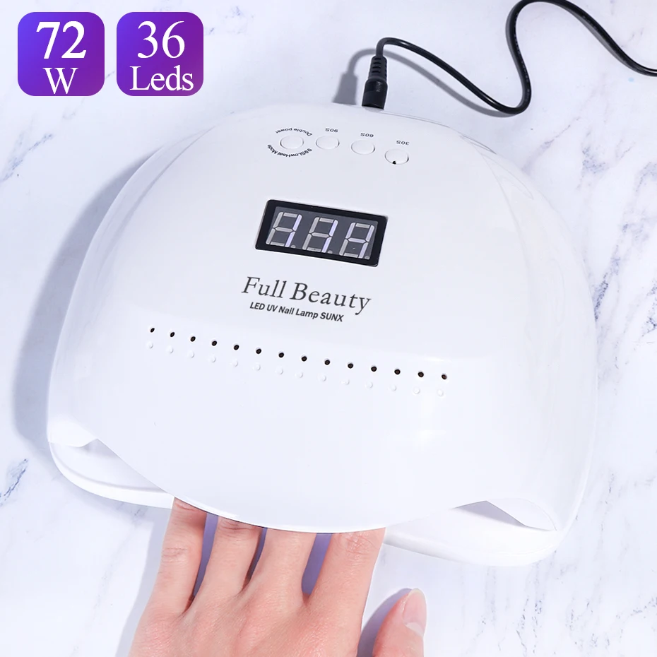 

Professional LED UV Lamp Nail Dryer Gel polish Lamps Set 72W Dual Leds Curing Sun Light Manicure Auto Sensor Nail Art Tools TRE1