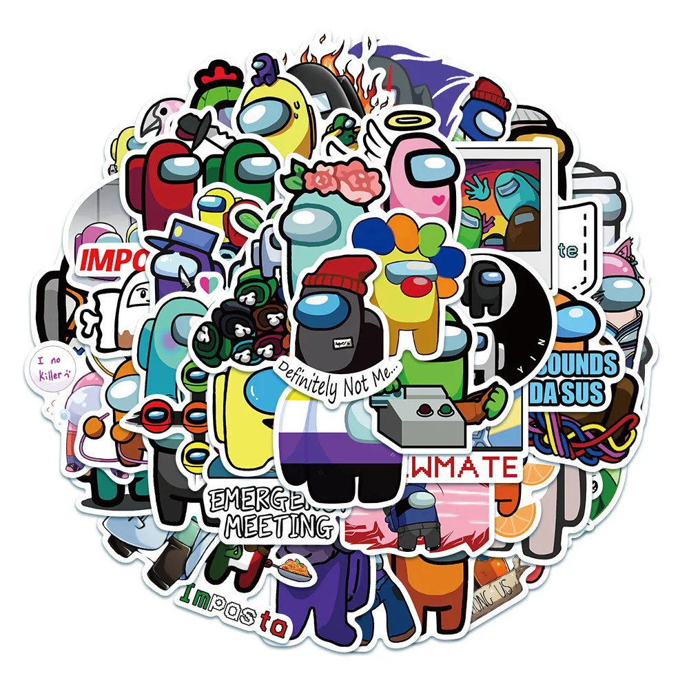 

10/30/50PCS game among us graffiti stickers luggage luggage laptop guitar waterproof car stickers decoration wholesale