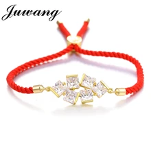 JUWANG геометрические браслеты с подвесками для женщин и мужчин, детская красная нить на удачу браслет, украшение, подарок, регулируемые веточки Damskie