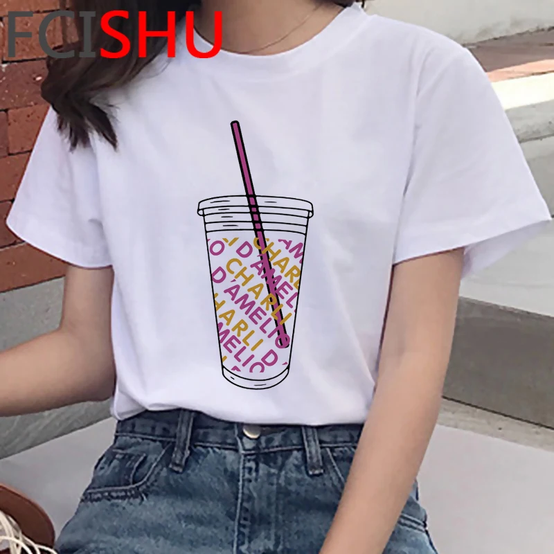 Одежда Charli Damelio Merch холодный кофе футболка женские Графические футболки Женская
