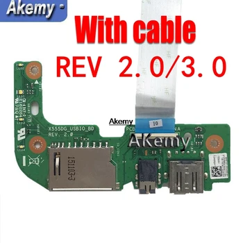 

Original with cable For ASUS X555 X555L X555LD X555LD_IO X555D X555DG X555QG X555Q USB AUDIO CARD READER BOARD 100% Tested