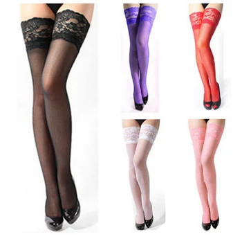 

Hirigin Sexy Fashion Women Sheer Lace Top Stay Up Thigh High Hold-ups Stocking Pantyhose