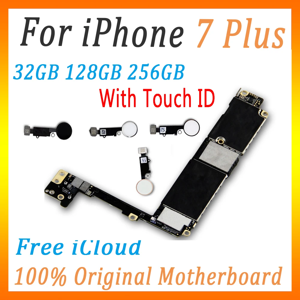 Полностью протестированная материнская плата для iphone 7 plus, материнская плата для iphone 7 p с/без touch ID, основная плата, оригинальная разблокированная MB