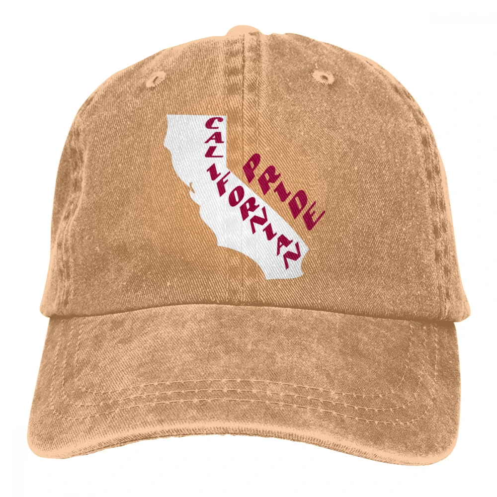 Californian Pride Casquette черные унисекс Мужские Женские джинсовые бейсболка с ремешком кепки Регулируемая шляпа для гольфа папа - Цвет: Хаки