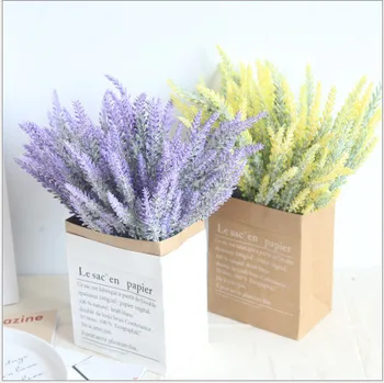 

Imitation Flowers Home Decoration Wedding Plant Wall Artificial Flower Flocked Lavender