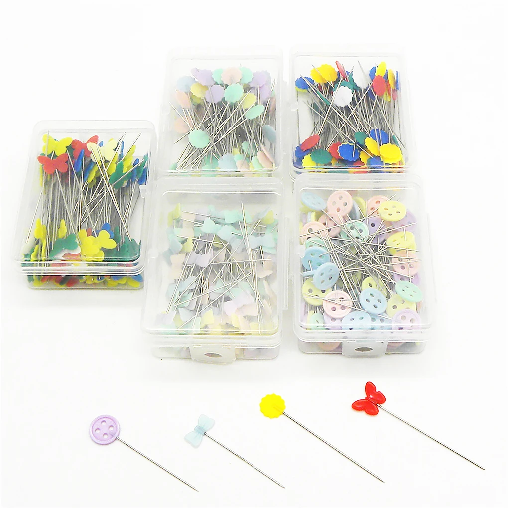 100Pcs Plastic Flat Head Quilting Pins Patchwork Pins Flat Head