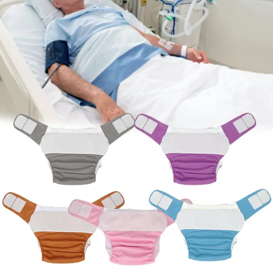 Adult Diapers Waterproof Washable Reusable Breathable Elderly Cloth Diaper Adjustable Pocket Nappies for Bedridden Incontinence reusable diapers disposable adult diapers
