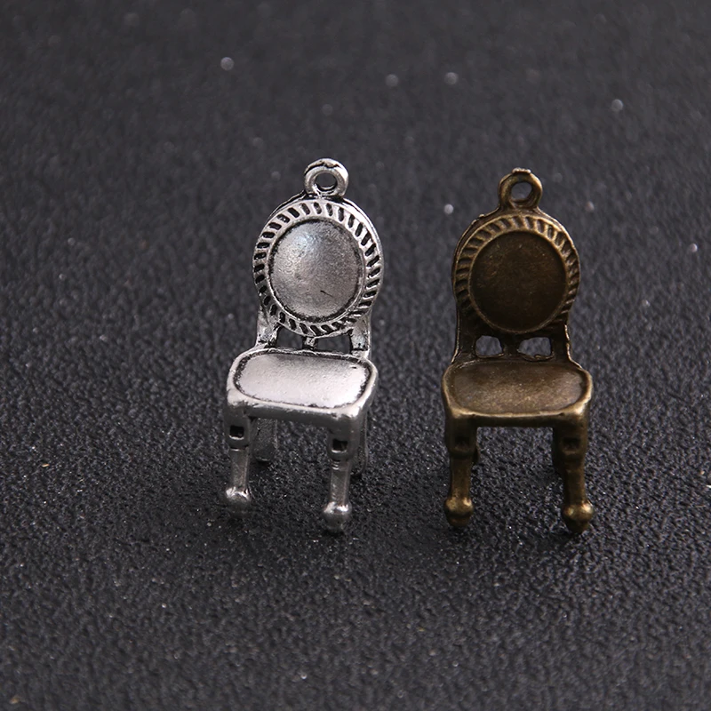 

4PCS/Lot 13*14*32mm Two Color 3D Chair Charms Metal Pendants Fit for Fashion JewelryDIY Handmade Craft