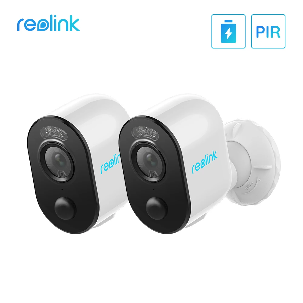 [2 упаковки] Беспроводная камера Reolink 1080p с цветным ночным видением PIR 2 полосная аудио работа солнечной