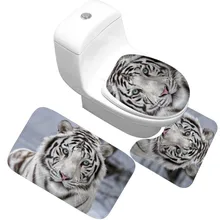CAMMITEVER белый тигр 3 шт. чехол для унитаза набор абсорбирующий нескользящий коврик для ванной комнаты Набор ковриков для ванной коврик коврики