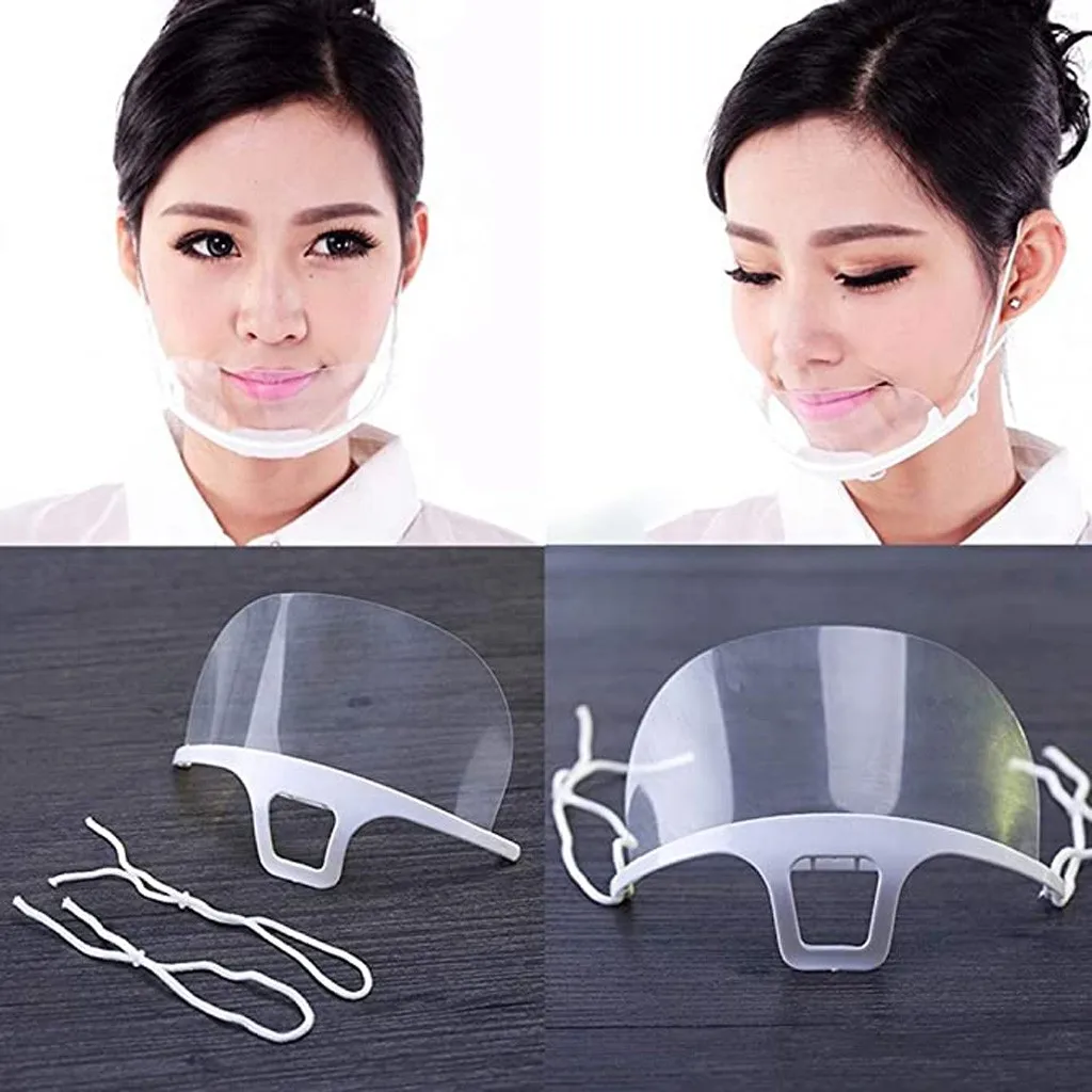 10PCS Work Wear Men Women Transparent Plastic Mask Chef Kitchen Service Masks 