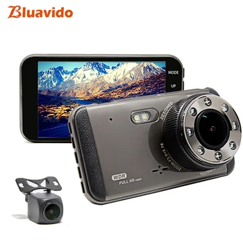 

Bluavido 4"IPS Full HD 1080P Car DVR WDR Night Vision Dual Lens Auto Video Recorder registrar Dash Cam 170 Degree Motion Detect