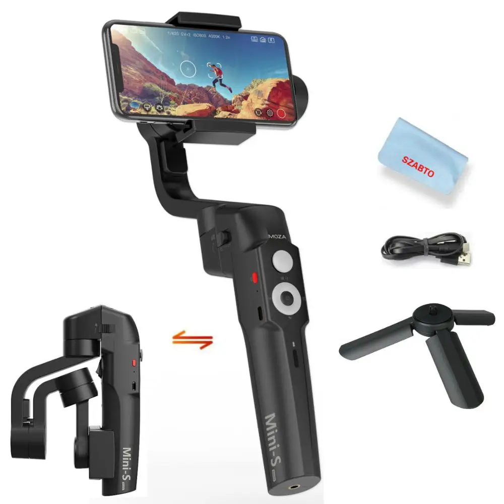 

Moza Mini S Foldable 3-Axis Gimbal Stabilizer for Smartphone iPhone X 8 7 Plus Samsung S8 260g Payload Hyper-Lapse