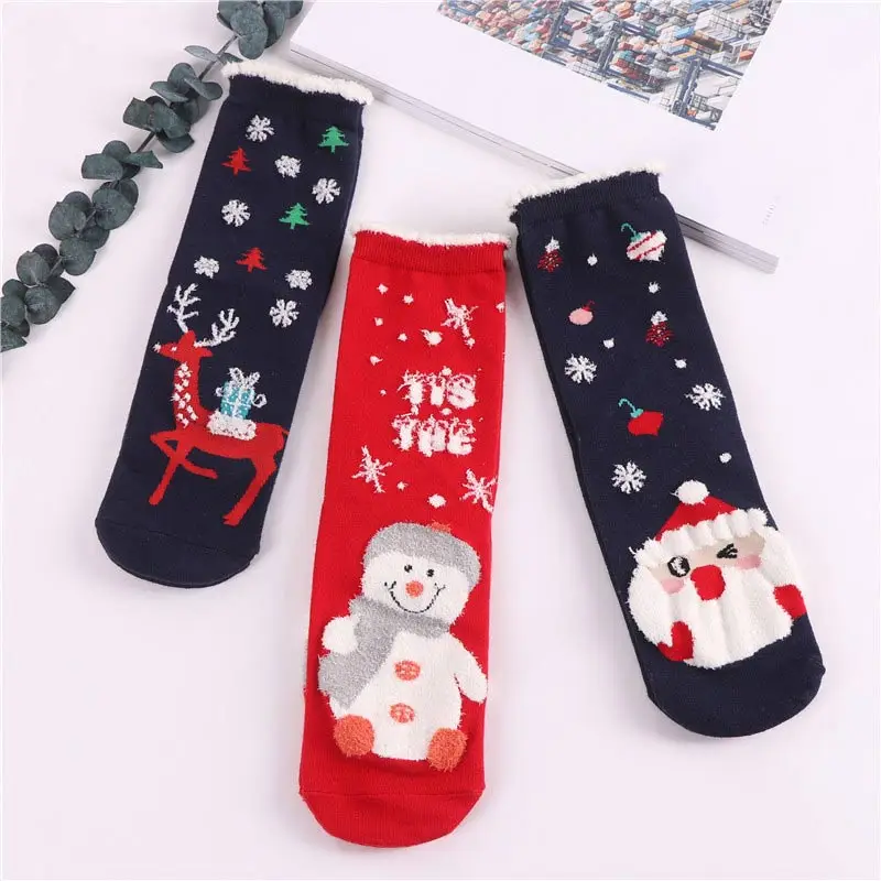 12 стилей, рождественские носки для взрослых и детей, декоративные хлопковые носки средней длины с рисунком оленя и снеговика, повседневные теплые носки для взрослых и детей