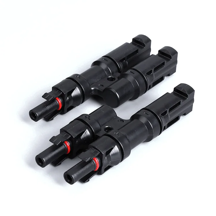 Description Picture 6 of item1Pair 2 to 1 Solar PV Panel Connector T Type parallel connection Plug waterprrof connector Branch Parallel for Solar system use