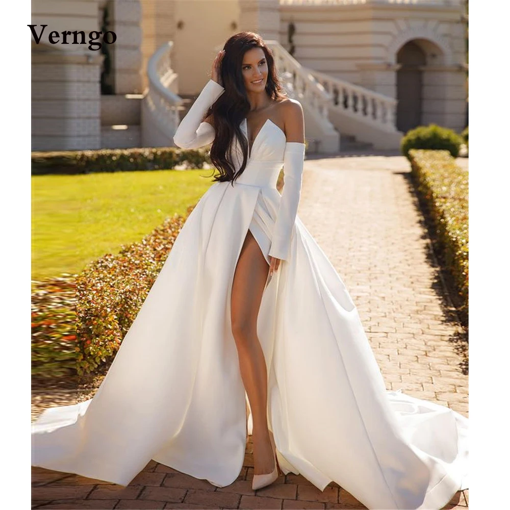 Simple Bridal Gowns Women Robe 