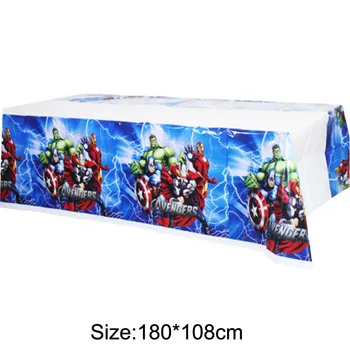 

180*108cm Avengers party tablecloth hulk spiderman ironman for boy birthday table cloth