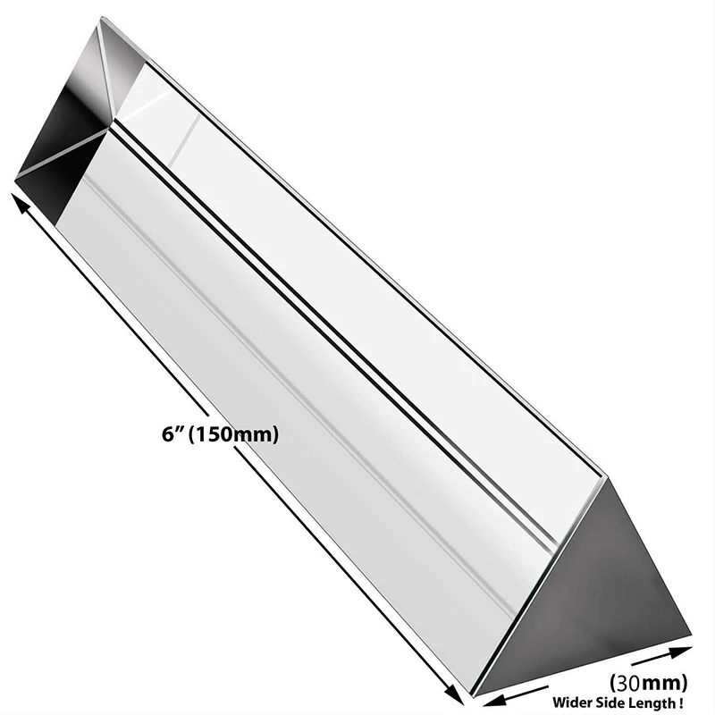 Description Picture 2 of item30*30*150Mm Triangular Crystal Prism, Optical Glass Prisma, Prisms Photography Filter, Spectrum Physics Prisme for Photo