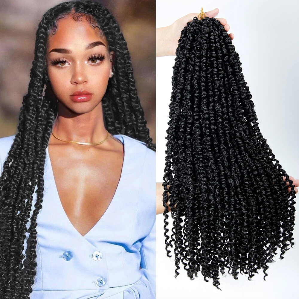 Cheap Braid-Hair Crochet Hair-15strands Passion Twist Fluffy Synthetic Ombre Pre-Looped 22inches GmJ3B15oX