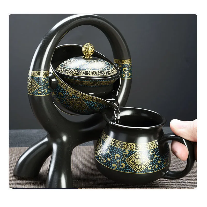 Semi-Automatic Ceramic Tea Set, Kung Fu Tea Cup, Lazy Pots, Creative Ceremony Teapot