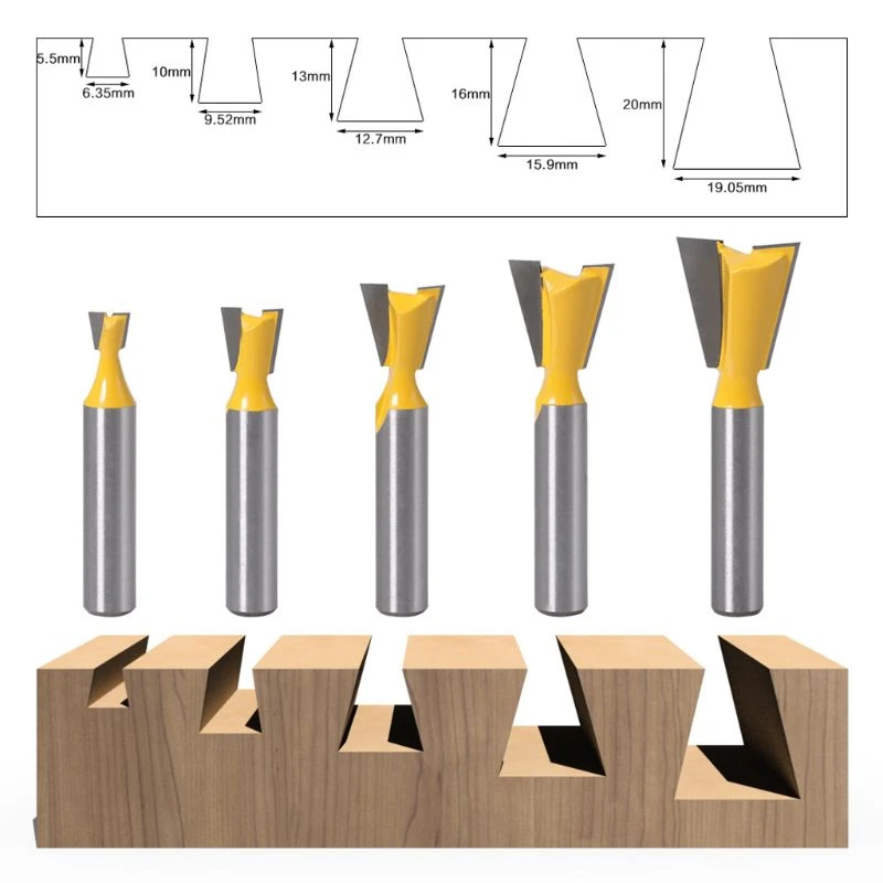 8mm Milling Cutter Bit 1 4 3 8 1 2 5 8 3 4 Dovetail Groove Router Woodwork Tools Milling Cutter Aliexpress