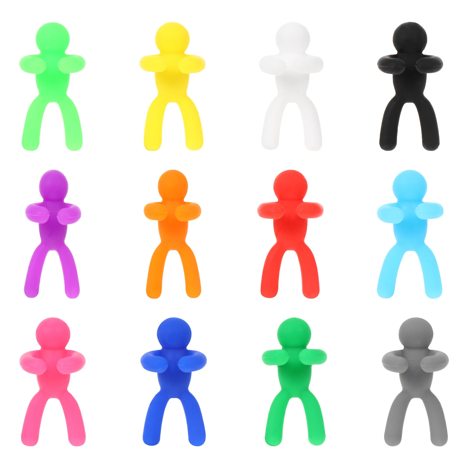 12Pcs small man Drink Markers Wine Glass Tags Drink Charms Cocktail Picks gel small man wine cup marker red wine cup mark
