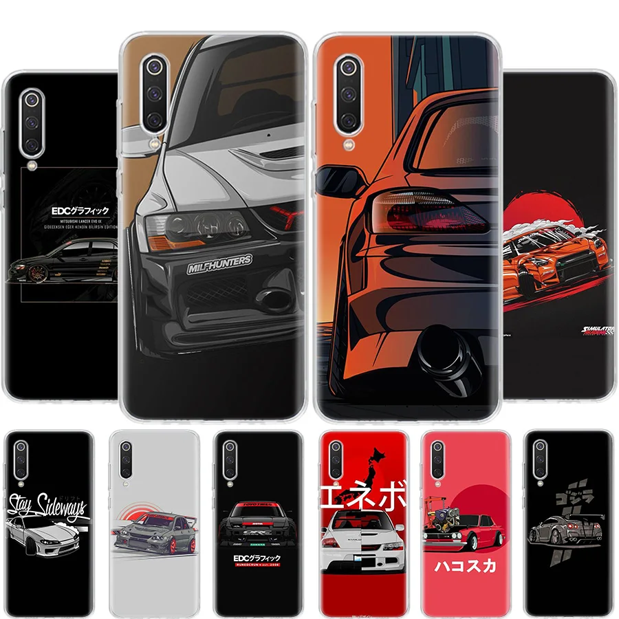 cases for xiaomi blue Cool Japan JDM Sports Car Comic Phone Case For Xiaomi MI 8 9 10 5X 6X A1 A2 A3 CC9E 9T NOTE10 Pro Lite Cover Coque soft Silicone phone cases for xiaomi